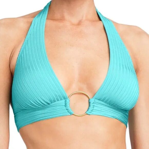 Robin Piccone yasmine halter bikini top - aqua teal - Picture 1 of 6